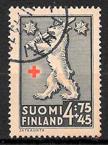 coleccion sellos cruz roja Finlandia 1942