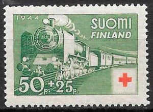 filatelia coleccion trenes Finlandia 1944
