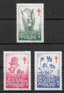 coleccion sellos flora Finlandia 1958