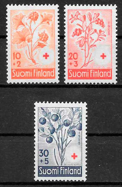 coleccion sellos cruz roja Finlandia 1958