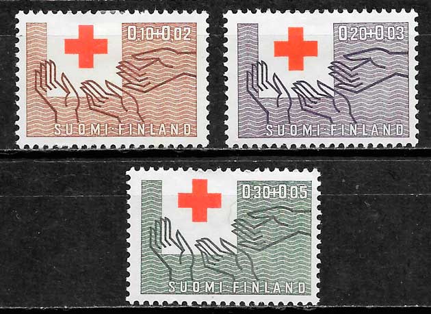 filatelia cruz roja Finlandia 1963