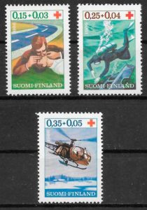 filatelia cruz roja Finlandia 1966