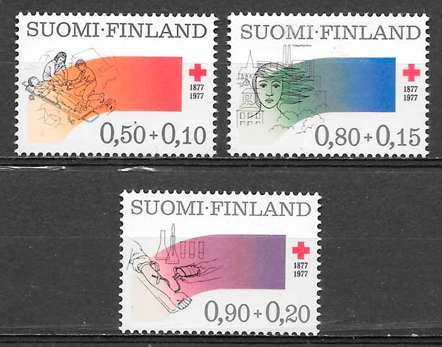 selos cruz roja Finlandia 1977