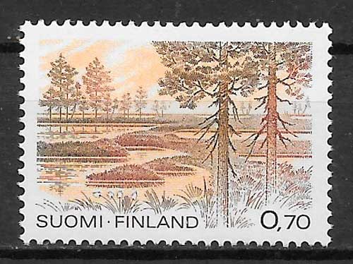 filatelia coleccion Praques Nacionales Finlandia 1981