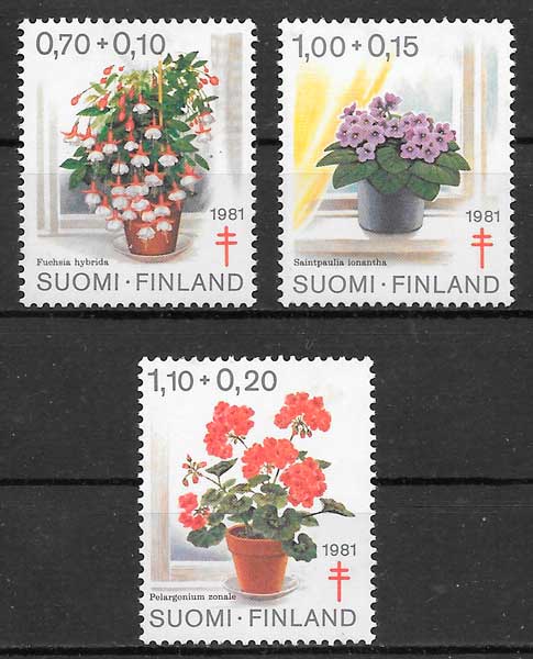 filatelia coleccion flora Finlandia 1981