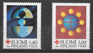 sellos Cruz Roja Finlandia 1984