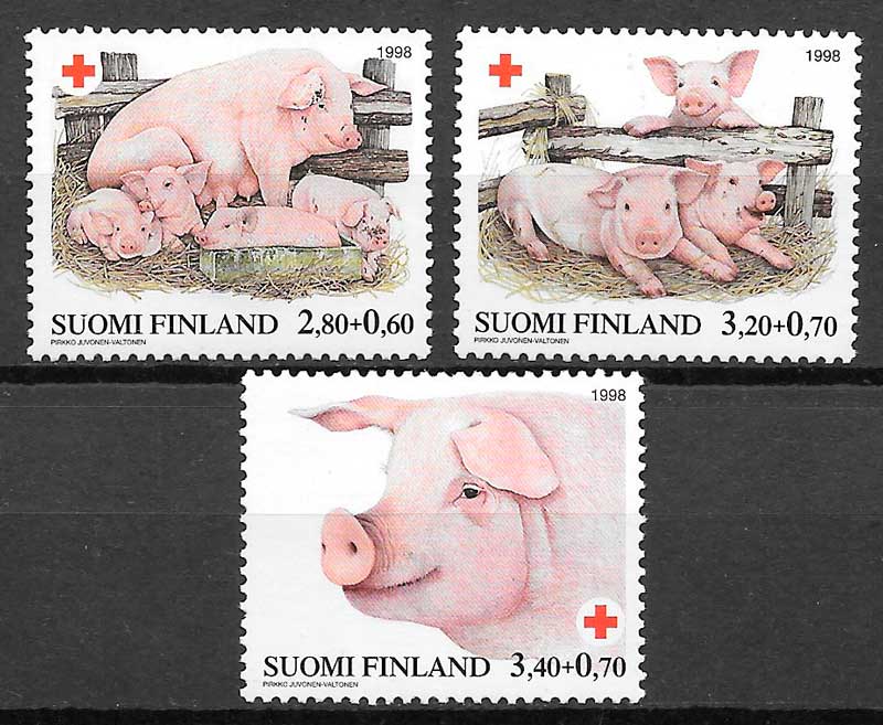 sellos Cruz Roja Finlandia 1998