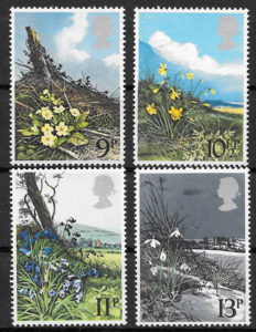 sellos flora Gran Bretana 1979