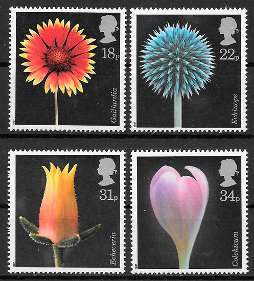 sellos flora Gran Bretana 1987