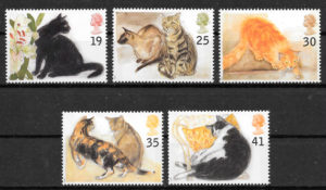 coleccion sellos gatos Gran Bretana 1995