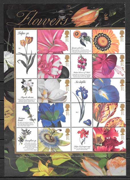 sellos flora Gran Bretana 1997