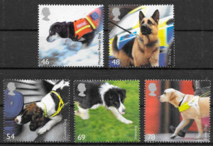 coleccion sellos perros Gran Bretana 2008