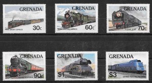 sellos colección trenes Grenada 1982