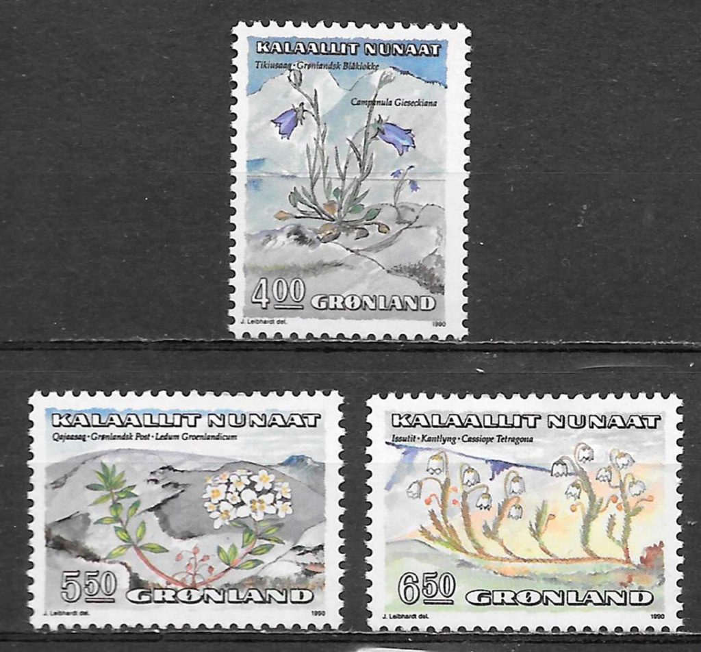 sellos flora Groenlandia 1990
