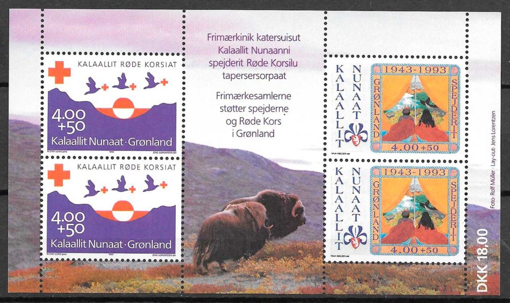 filatelia cruz roja Groenlandia 1993