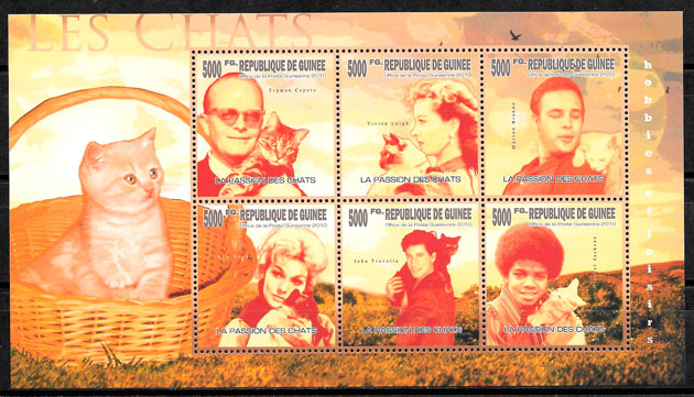 sellos gatos Guinea 2010