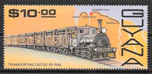 colección sellos trenes Guyana 1987