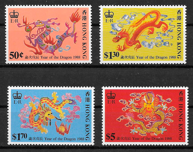 sellos año lunar Hong Kong 1988