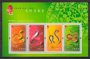 filatelia colección año lunar HONG KONG 2001