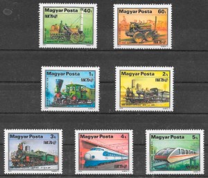 COLECCIÓN SELLOS TRENES hUNGRÍA 1979