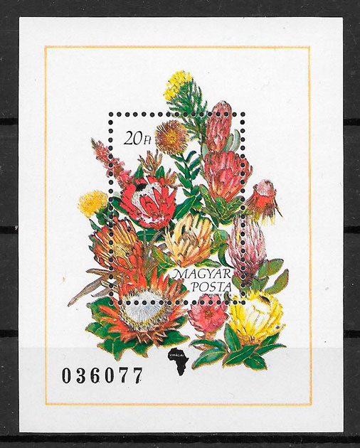 colección sellos flora Hungría 1990