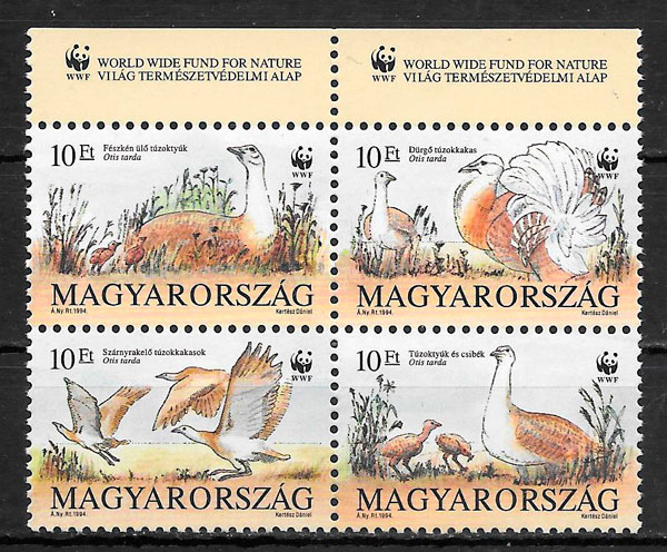 colección sellos wwf Hungría 1994