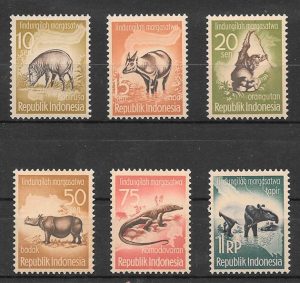 sellos fauna Indonesia 1959