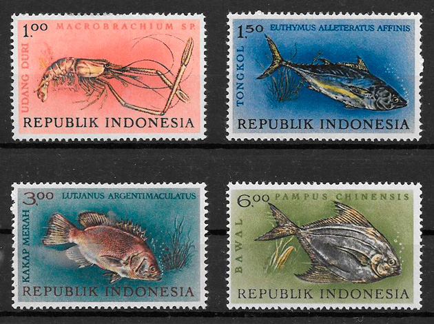 sellos fauna Indonesia 1963