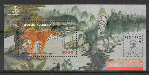 filatelia fauna Indonesia 1998