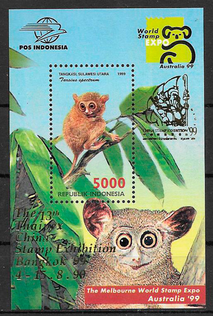 colección sellos fauna Indonesia 1999