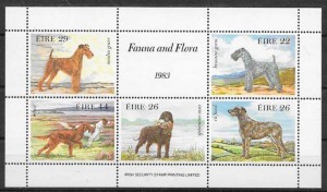 sellos gatos y perros Irlanda 1983