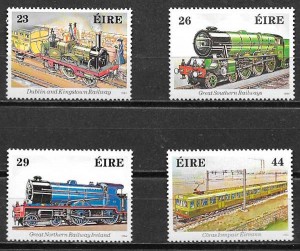 sellos trenes Irlanda 1984