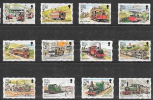 sellos colección trenes Isla de man 1988
