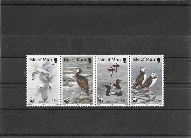 Sellos serie de aves en hábitat