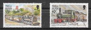 sellos colección trenes Isla de Man 1990