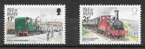 sellos colección trenes Isla de Man 1991