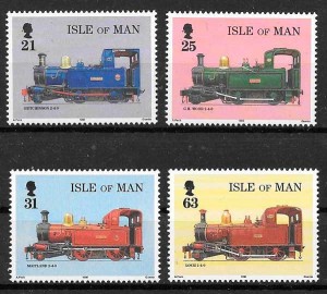 colección sellos trenes Isla de Man 1998