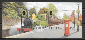sellos trenes Isla de Man 1998