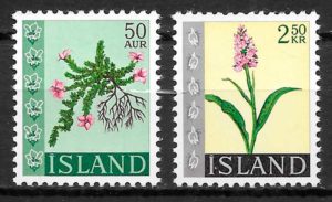 filatelia flora Islandia 1968