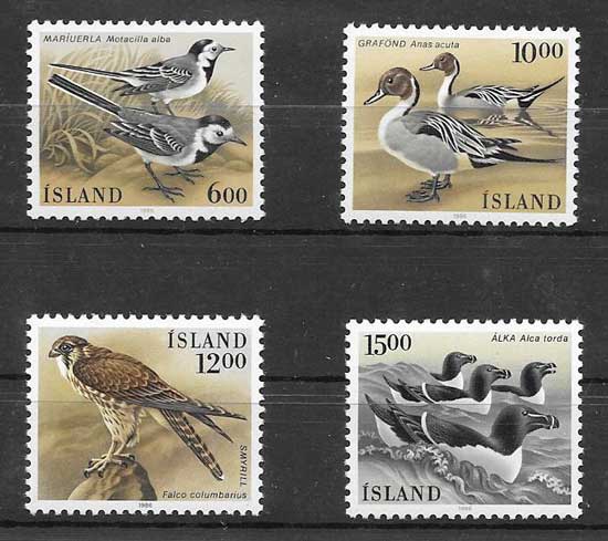 Estampillas Fauna - aves de Islandia 1986