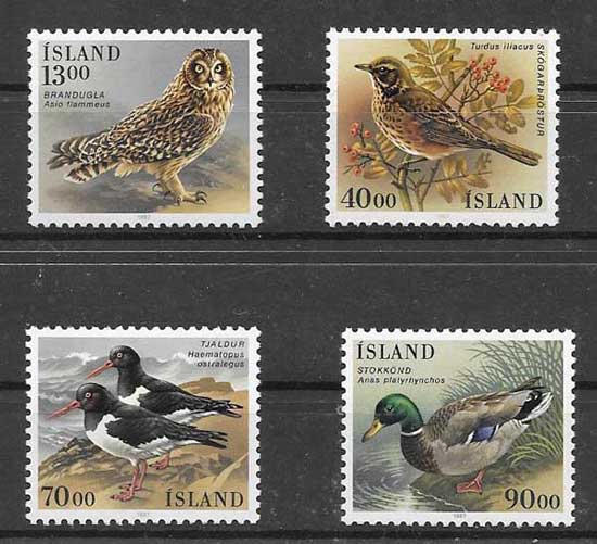 Estampillas fauna variada Islandia-1987-01