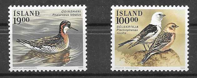 Sellos filatelia Tema fauna - aves 1989