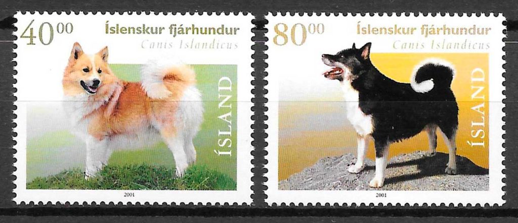 filatelia coleccion perros Islandia 2001