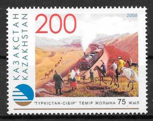 filatelia trenes Kazastan 2006