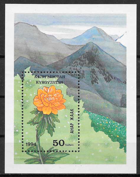 filatelia flora Kirgikistan 1994