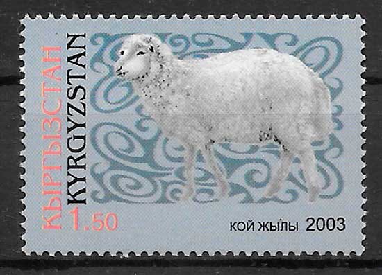 sellos ano lunar Kirgikistan 2003