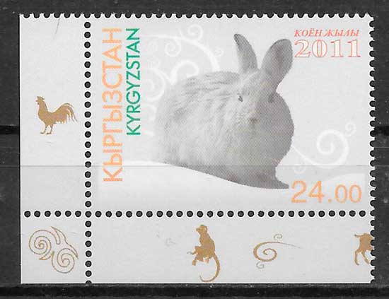 filatelia coleccion ano lunar Kirgikistan 2011