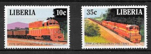 filatelia trenes Liberia 1988