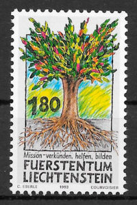 filatelia flora Liechtenstein 1993