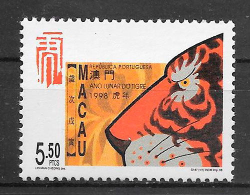 filatelia coleccion ano lunar Macao 1998